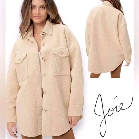 joie Oversized Sherpa Teddy Jacket size Medium - Picture 1 of 16